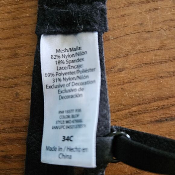 🖤 Sexy Black & Blue Lace Bra 34C NWOT – Unlined Underwire Lingerie - Picture 4 of 4